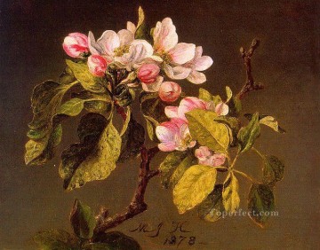 Martin Johnson Heade Painting - Apple Blossoms Romantic flower Martin Johnson Heade